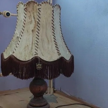 Duża Lampa Vintage z PRAWDZIWEJ SKÓRY