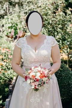 Suknia ślubna pudrowy róż rozmiar 42 