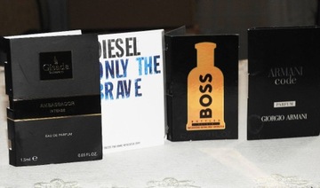 Próbki perfum Gisada, Diesel, Hugo Boss, G. Armani