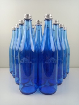 Butelka szklana niebieska z nakrętką 0,7l - 29 szt