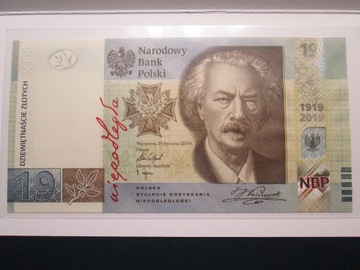Banknot 19 złotych 2019 r .