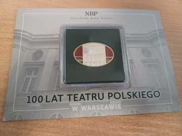 Moneta kolekcjonerska 100 lat Teatru Polskiego