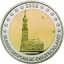 NIEMCY - 2 EURO 2008 - Kościół w Hamburgu- D,G,J