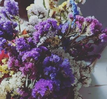Zatrwian  kolorowy naturalny susz  kwiaty bukiety