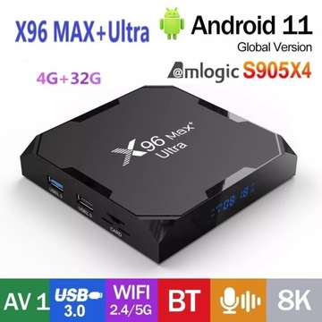 X96 Max Plus Ultra Tv Box 4/32Gb Android 11 S905X4