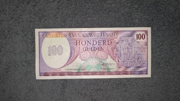 Suriname banknot 100 guldenów 1985