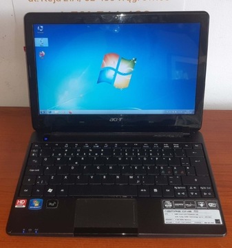 Netbook Acer Aspire 11,6" AMD C60 4GB 120GB SSD