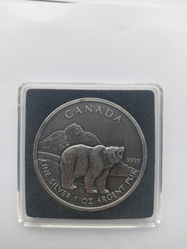 Moneta srebrna Canada 2011 5 dolarów Niedźwiedź 1