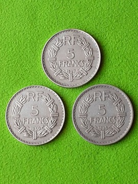 3×5 FRANKÓW 1945/47/50 FRANCJA