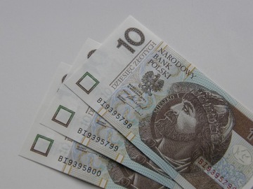 10 złotych 2016 UNC seria BI zestaw 3 szt. !!! 