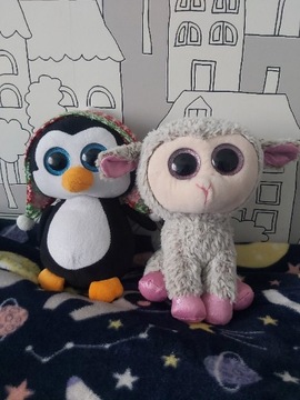 Maskotki TY pingwinek i owieczka