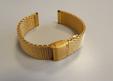 Bransoleta mesh 20mm do zegarka złota pvd siatkowa