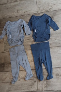 H&M dwa komplety ubrań dla niemowlaka 56cm