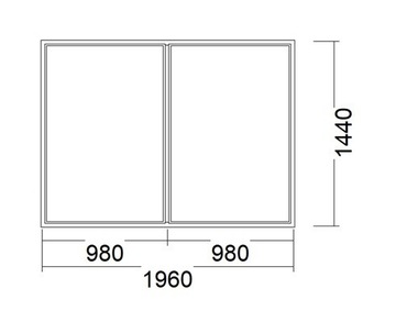 okno FIX 1900x1400 (1960x1440) MAHOŃ stałe 