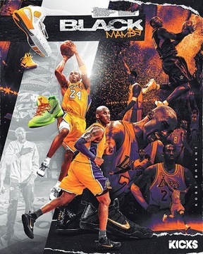 plakat NBA KOBE BRYANT black mamba