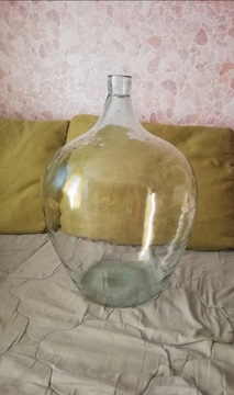 Gąsior dymion na wino wys. 55cm, poj. ok. 40l grube szkło stan bdb