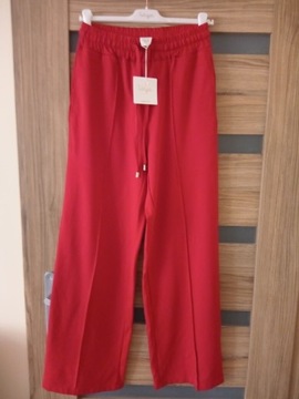 Spodnie damskie  typu dzwony z wiskozy Wiya rosso