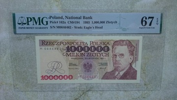 1000000 zł 1993 PMG 67 