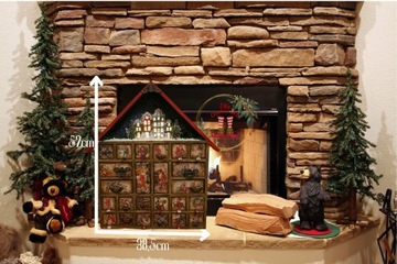 Kalendarz adwentowy drewniany domek podświetlany