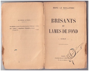 Brisants et Lames de Fond, Marc Le Guillerme, 1931
