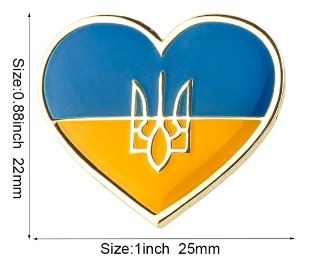 Flaga Ukraina serce Tryzub pin przypinka