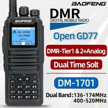 Baofeng DM-1701 DMR OpenGD77 zaprogramowane 