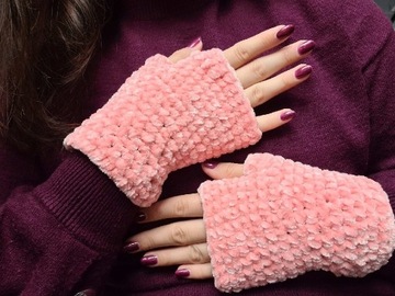 Rękawiczki bez palców Handmade różowe