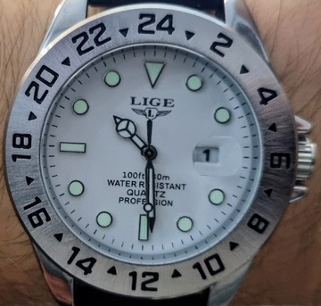 Zegarek męski Lige biała tarcza
