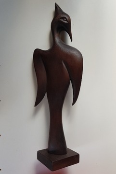 Figurka Ptak , rzeźba z drewna