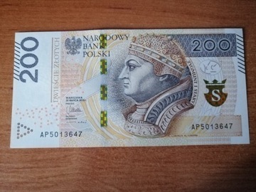 Banknot 200 zł seria AP