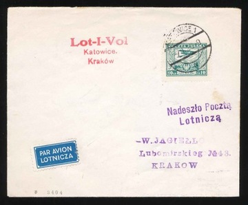 1929 PIERWSZY LOT KATOWICE-KRAKÓW Fi.74.