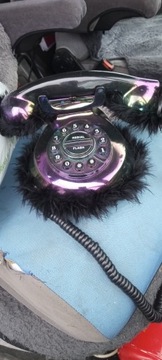 Pluszowy telefon vintage fajny fioletowy Prl