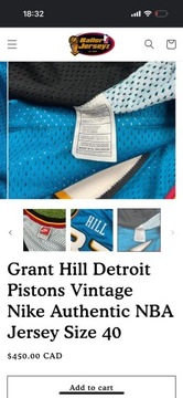 Grant Hill Detroit Pistons Vintage 