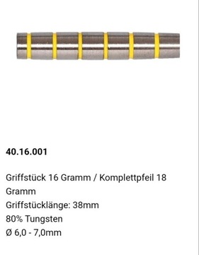 Barrel DART MP YELLOW 16gr / 18gr Lotki 