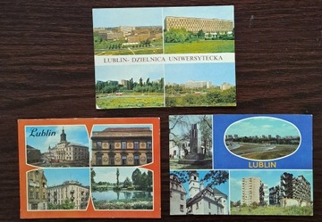 LUBLIN - zestaw 3 pocztówek.