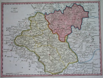 1757 MAPA ŚLĄSK Kłodzko Nowa Ruda Dzierżoniów