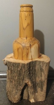 Wazon świecznik "Butelka w drewnie"