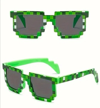 Okulary przeciwsłoneczne minecraft dla dzieci okulary pikselowe 