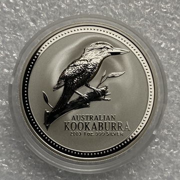 2003 Australia 1$ KOOKABURRA 1 oz. Srebro Ag .999
