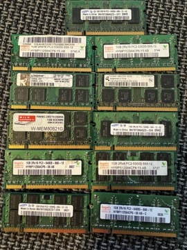 Pamieć ram DDR2 laptop 10x 1gb