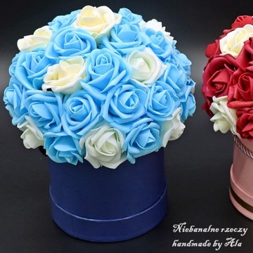 Flower box niebieski błękitny