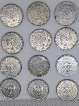 Moneta 1 złoty PRL, 1985-1988 rok, aluminum 12 sz