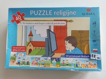 Duże puzzle religijne, prezent na Komunię Chrzest