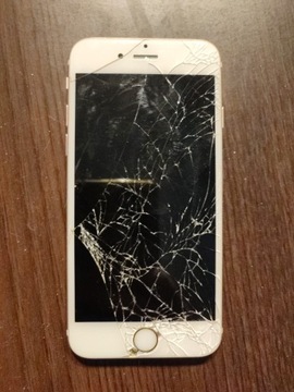 iPhone 6 różowy uszkodzony - pęknięty 