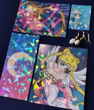 Kolczyki perełki + 4 naklejki Sailor Moon