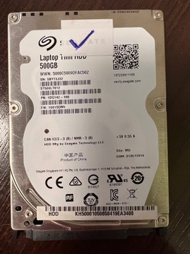 Dysk Seagate thin 500GB SATA ST500LT012