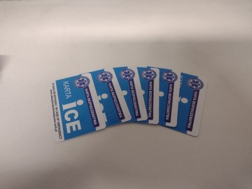 Karta ICE plastikowa pierwsza pomoc niebieska