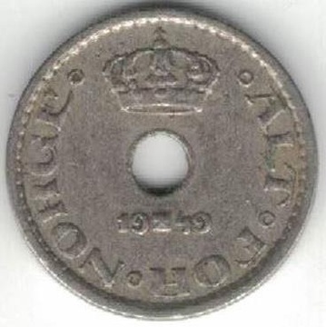 Norwegia 10 ore 1949 15 mm nr 2
