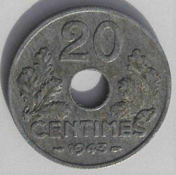 Francja 20 centimes  1943
