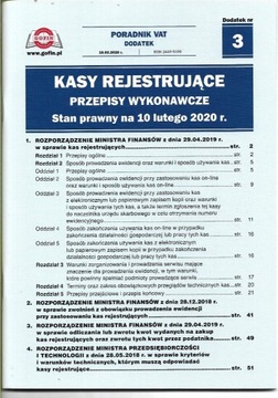 Kasy rejestrujące. Przepisy wykonawcze. Nr 3